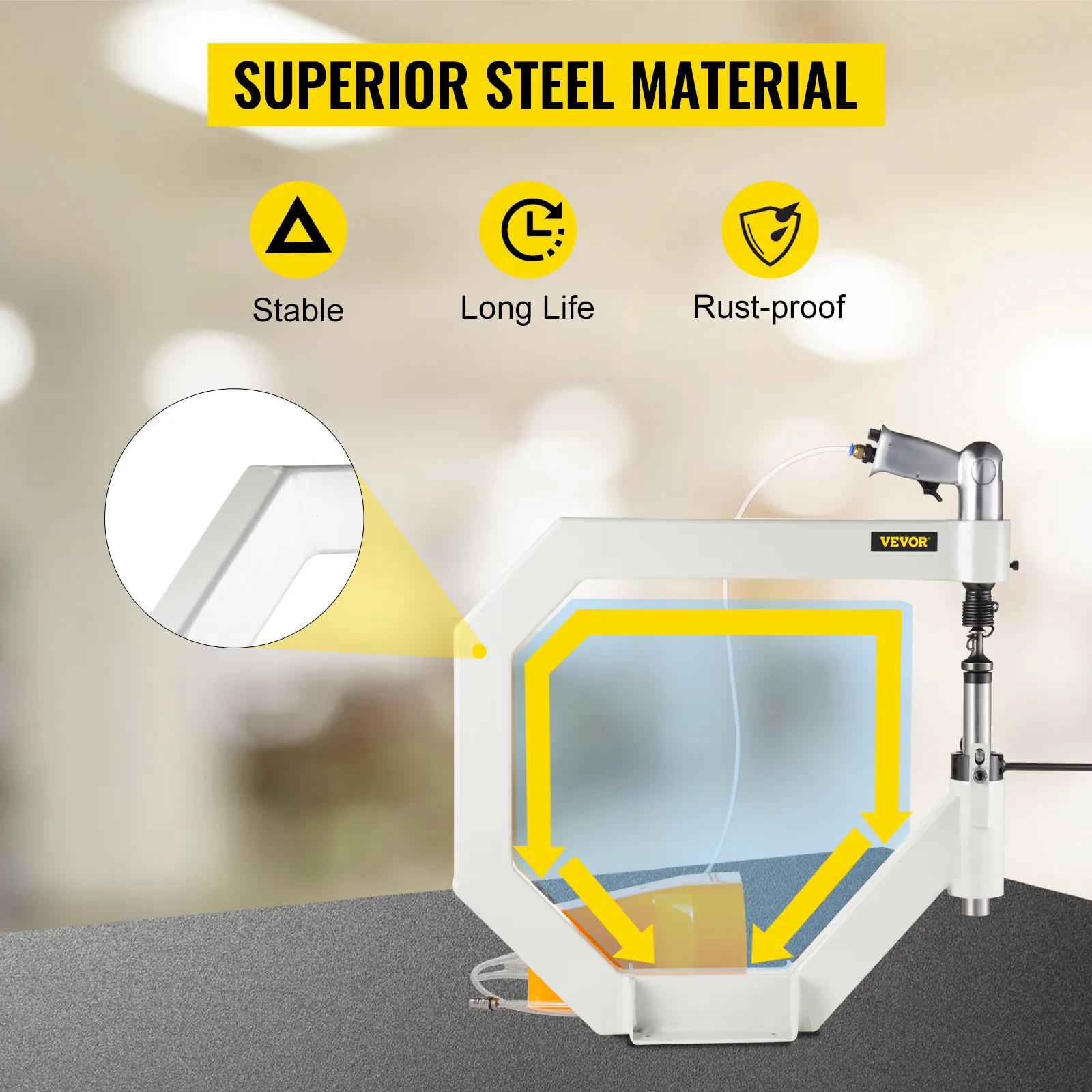 VEVOR planishing hammer with stable, rust-proof, superior steel material for long life.