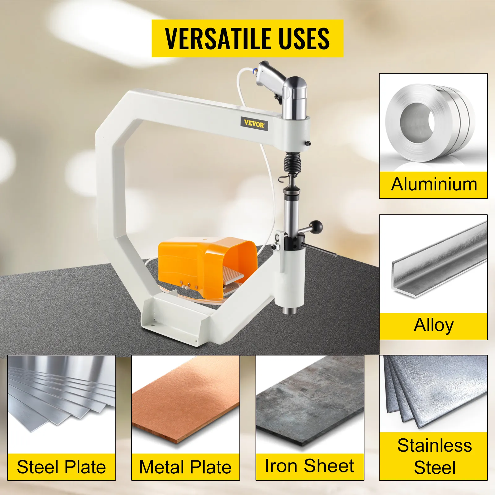 VEVOR planishing hammer for versatile uses on aluminium, alloy, and various metal sheets.