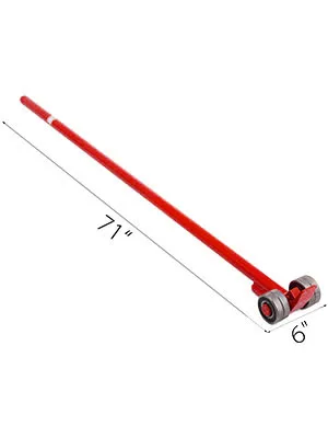 VEVOR prylever bar, 71" red lever with wheels, 6" base for heavy lifting tasks.