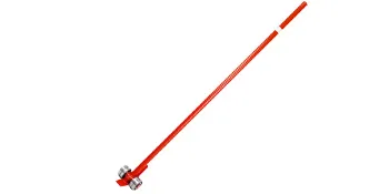 red VEVOR prylever bar with dual wheels and long handle on white background.