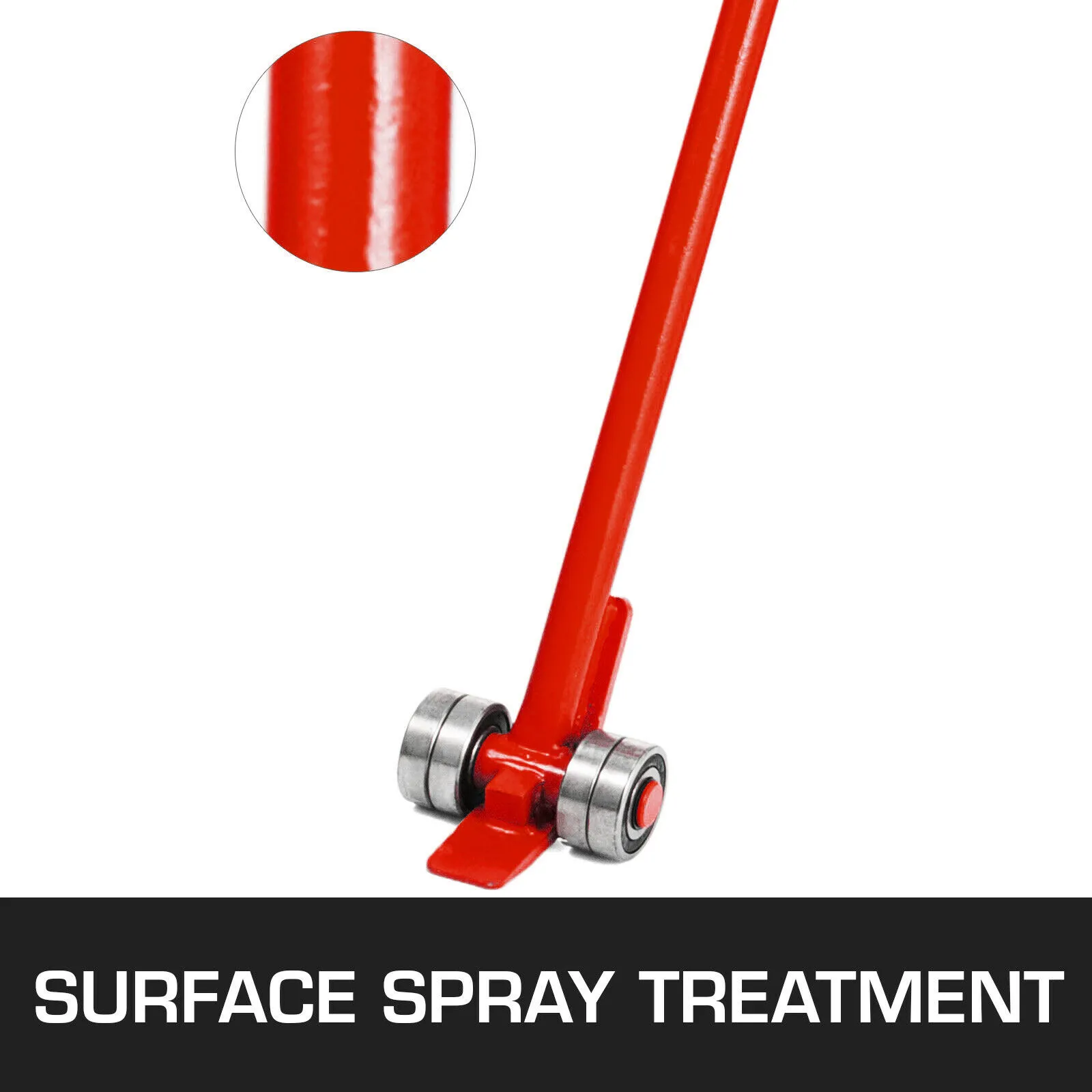 red VEVOR prylever bar with surface spray treatment and dual wheel design.