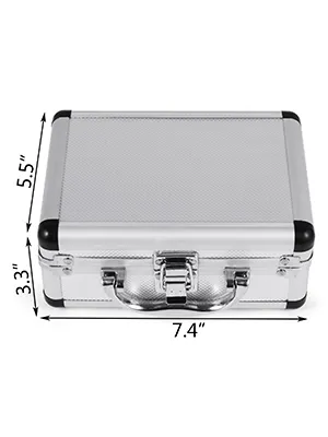 white metal carrying case for VEVOR diamond hole saw set, 7.4"x5.5"x3.3".