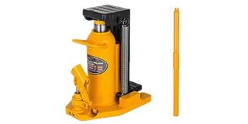 yellow VEVOR toe jack with detachable handle and sturdy base.