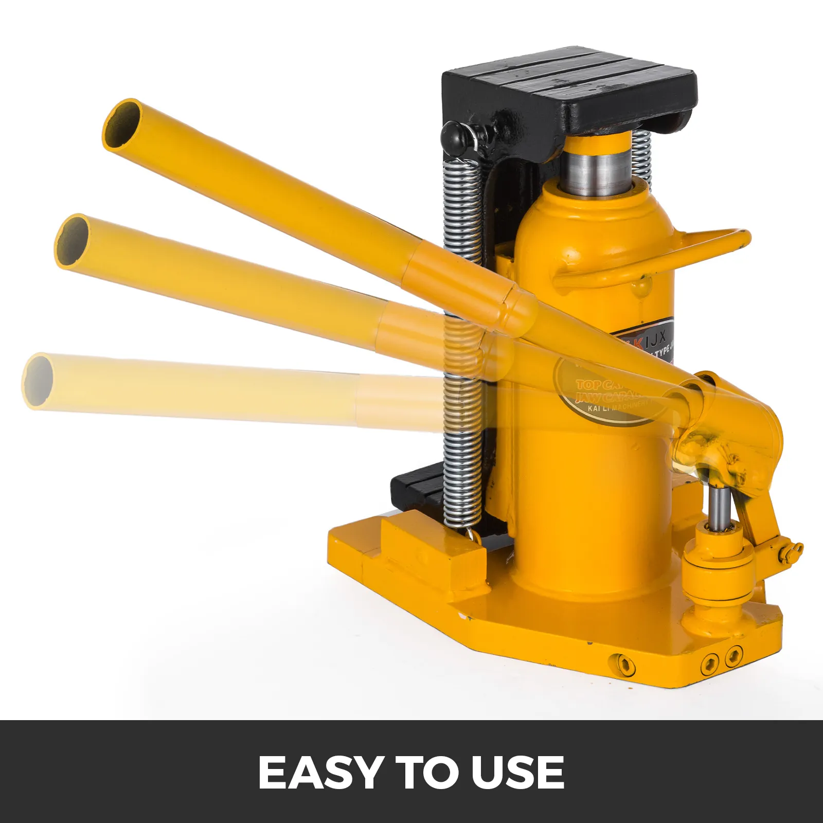 VEVOR toe jack with adjustable lifting arm and "easy to use" text at the bottom.