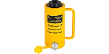 yellow VEVOR hydraulic cylinder jack with handle and black details, model rch-20100.