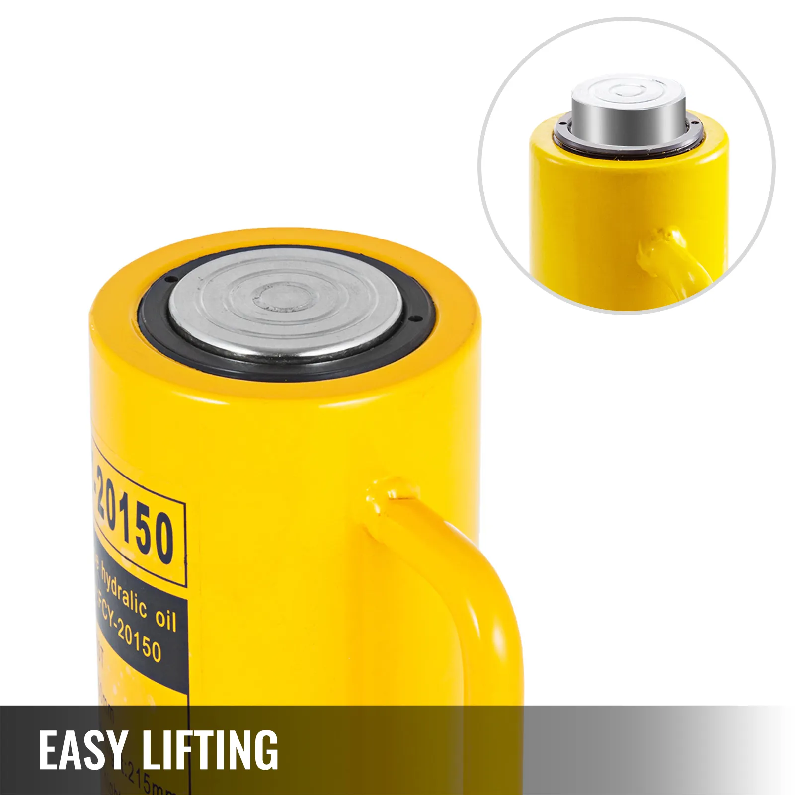 VEVOR hydraulic cylinder jack in yellow with easy lifting feature.