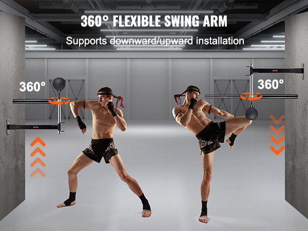 VEVOR Wall Mount Boxing Spinning Bar, Spinning Bar with Punching
