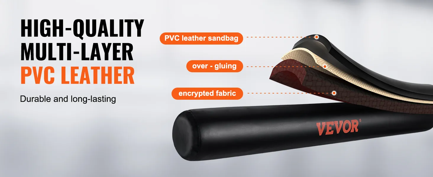 high-quality multi-layer pvc leather construction of the VEVOR wall mount boxing spinning bar.