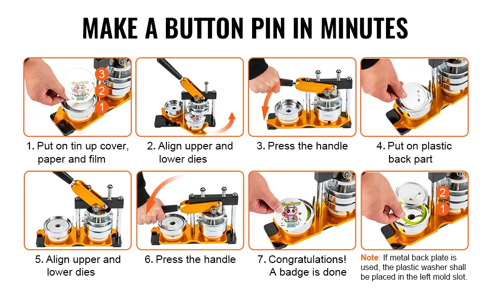 So verwenden Sie den VEVOR-Buttonmaker: Schritte zum Erstellen eines Button-Pins in wenigen Minuten.