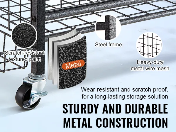 Stevige VEVOR-sportuitrustingorganizer met duurzaam stalen frame en zwaar metalen gaas.
