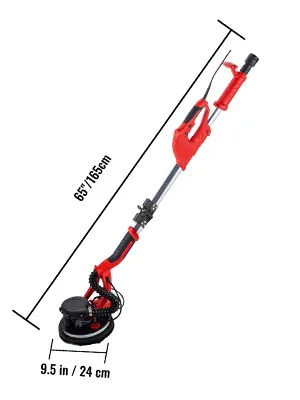VEVOR Trockenbauschleifer mit 65"/165cm Griff und 9,5"/24cm Schleifpad