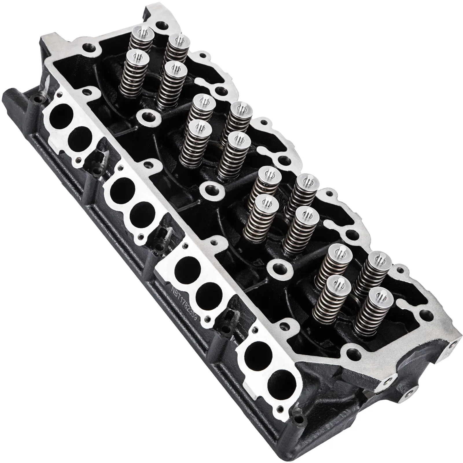 VEVOR cylinder head assembly with springs and valves in black and silver.