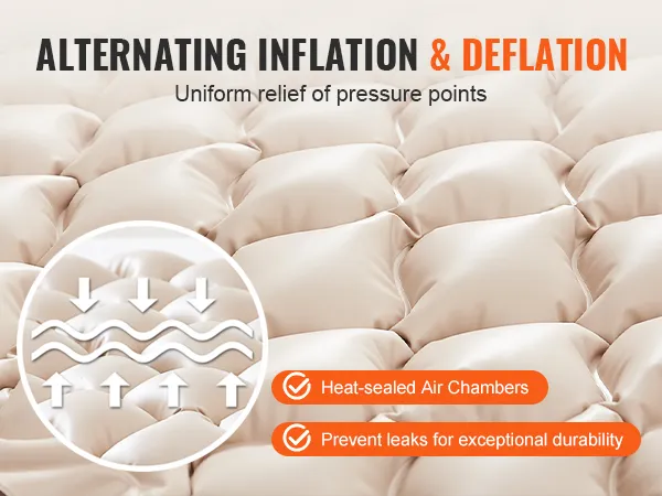 VEVOR air pressure mattress with alternating inflation and deflation for pressure relief and durability.