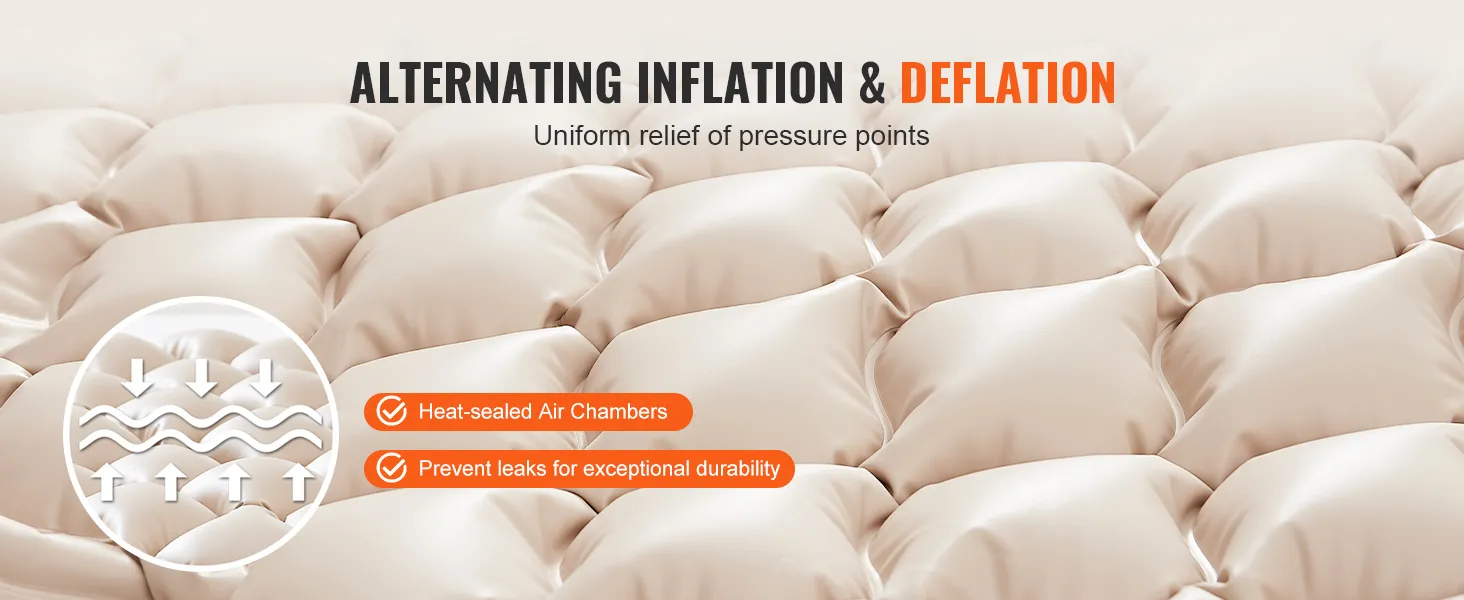 VEVOR air pressure mattress with alternating inflation and deflation for pressure relief and durability.