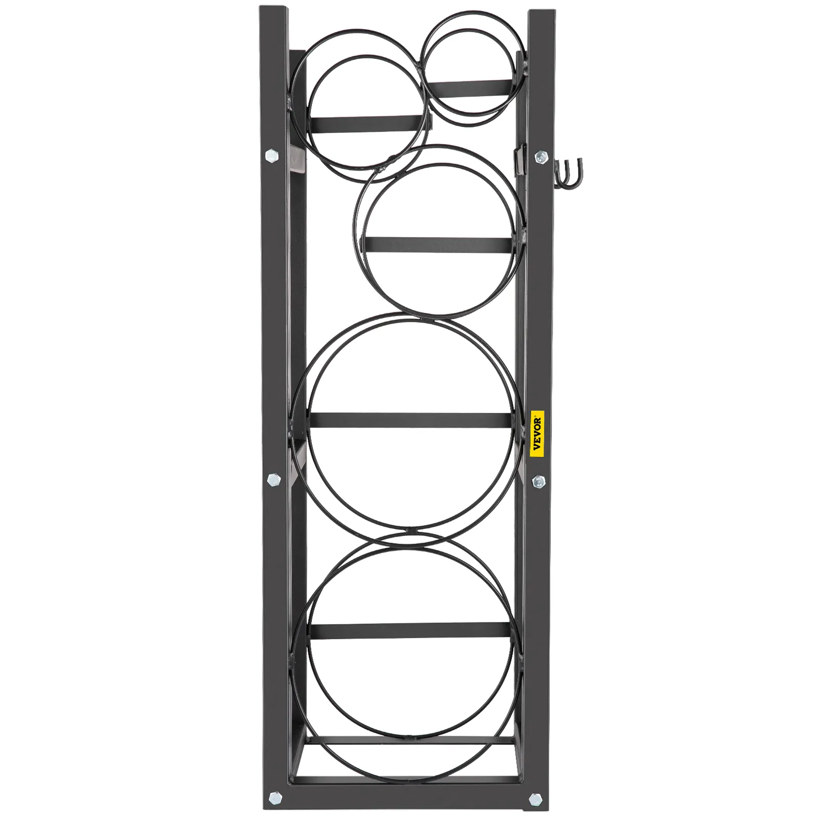 VEVOR refrigerant tank rack with four circular holders and sturdy metal frame.