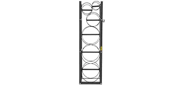 VEVOR refrigerant cylinder rack with multiple circular compartments in a vertical frame.