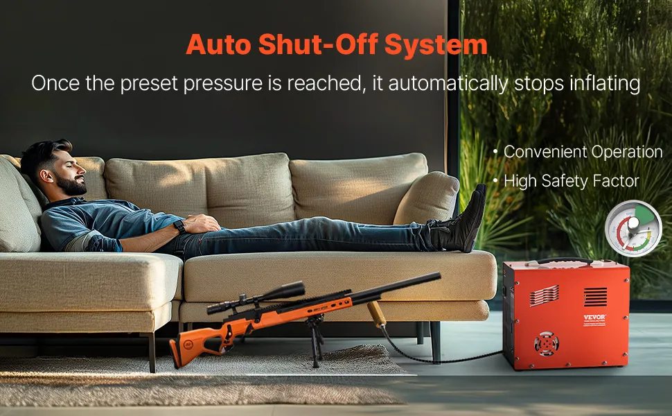 PCP Air Compressor 4500PSI Auto-Stop PCP Airgun Compressor Built-in Converter