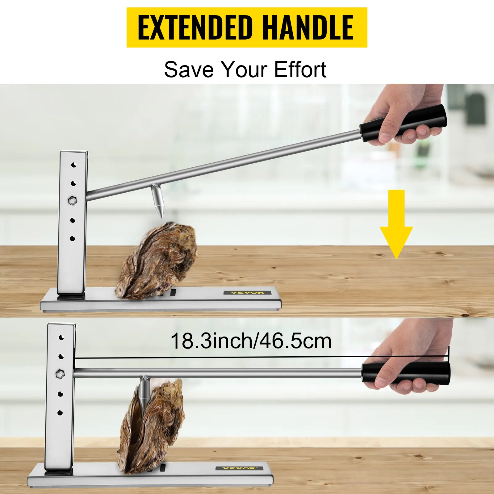 Juego de herramientas para abrir ostras VEVOR con mango extendido para abrir ostras fácilmente.