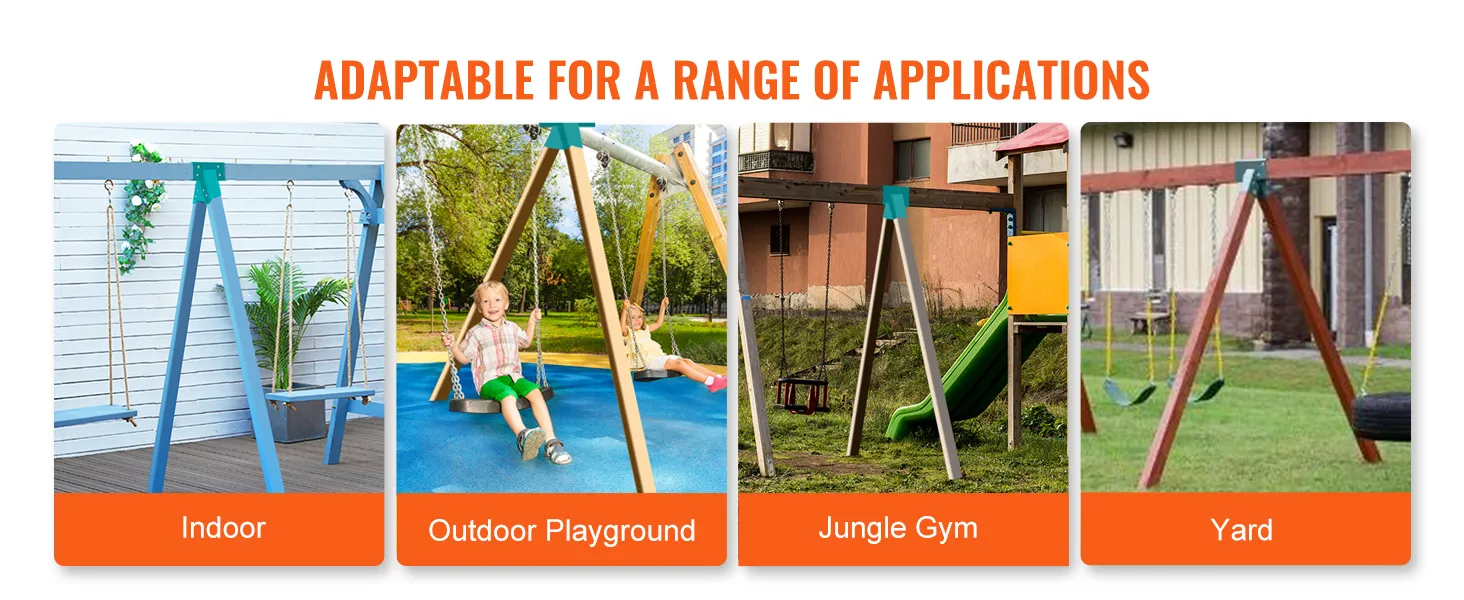 VEVOR swing set brackets for indoor, outdoor playground, jungle gym, and yard applications.