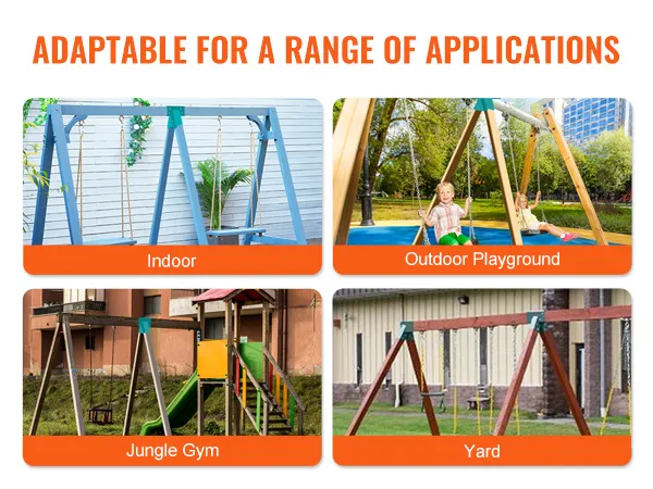 VEVOR swing set brackets for indoor, outdoor playground, jungle gym, and yard applications.