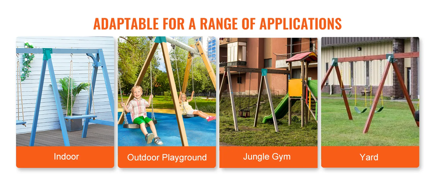 VEVOR swing set brackets for indoor, outdoor playground, jungle gym, and yard applications.
