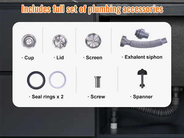 full set of plumbing accessories for VEVOR stainless steel ice chest including exhalent siphon.