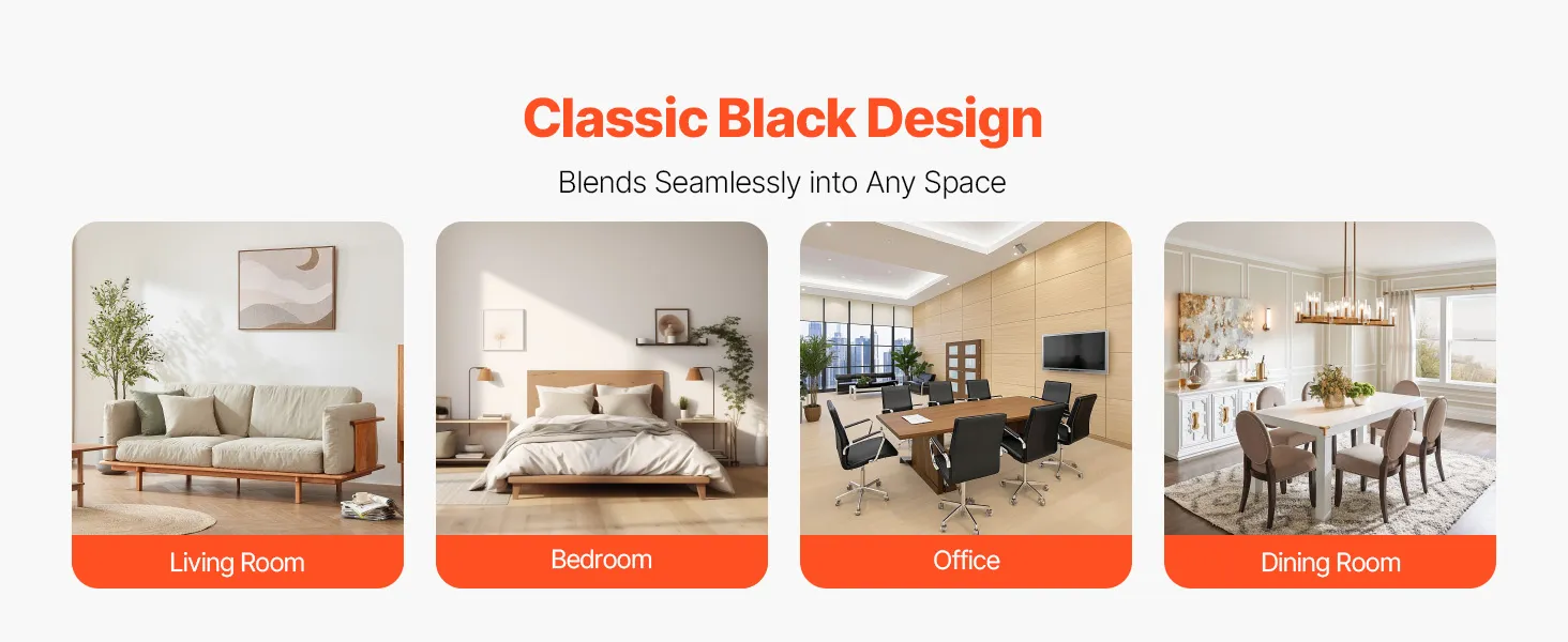 VEVOR Electric Fireplace Insert, 23 inch Recessed and Wall Mounted with Adjustable 3 Flame Brightness Levels & 24h Timer & Remote Control, Indoor Heater w/ Overheat Protection, 5000BTU Black