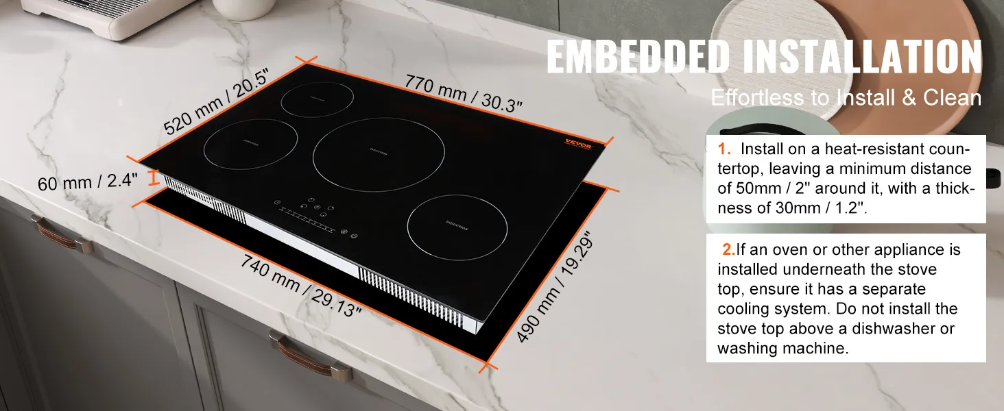 VEVOR Portable Commercial Induction Cooktop 3500W Countertop Burner Hot