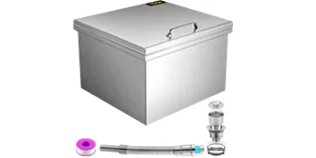 VEVOR drop in ice chest with handle, faucet, drain hose, and sink accessories.