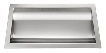 Bandeja de comida empotrable de acero inoxidable VEVOR con superficie metálica suave y bordes elegantes.