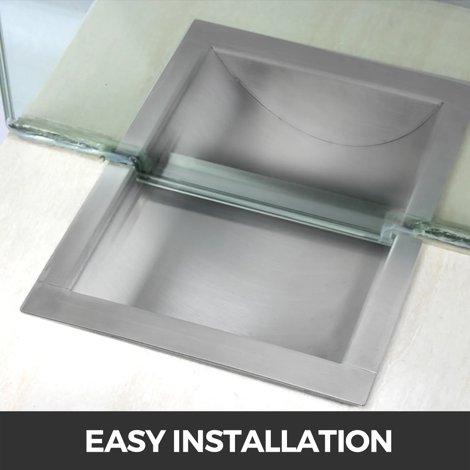 Bandeja de ofertas empotrable de acero inoxidable VEVOR con función de fácil instalación.