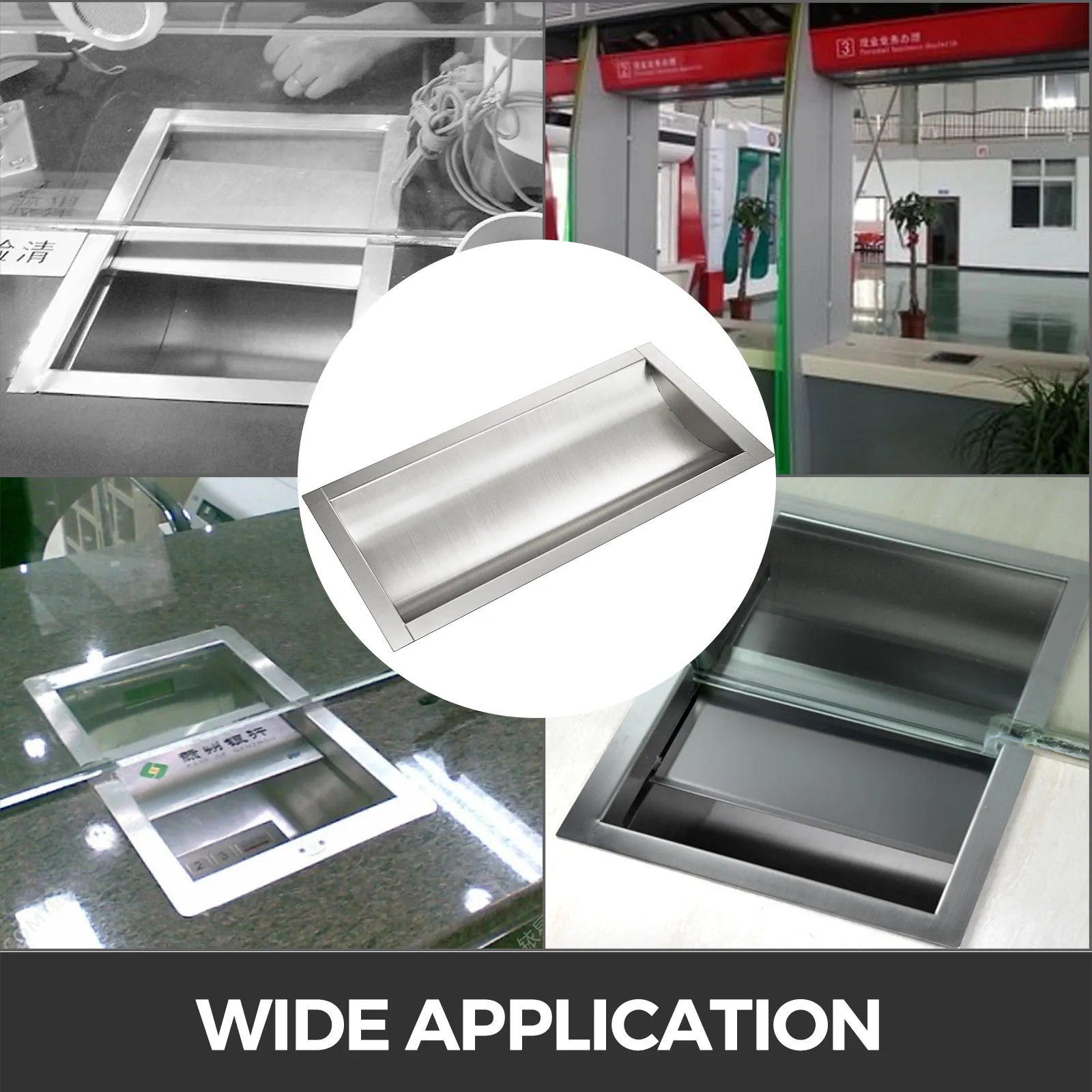 Bandeja de almacenamiento empotrable de acero inoxidable VEVOR para una amplia aplicación en diversos entornos.