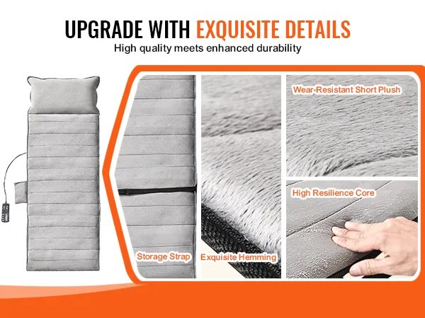 VEVOR Ganzkörper-Massagekissen mit verschleißfestem Plüsch, Aufbewahrungsgurt und hochelastischem Kern.