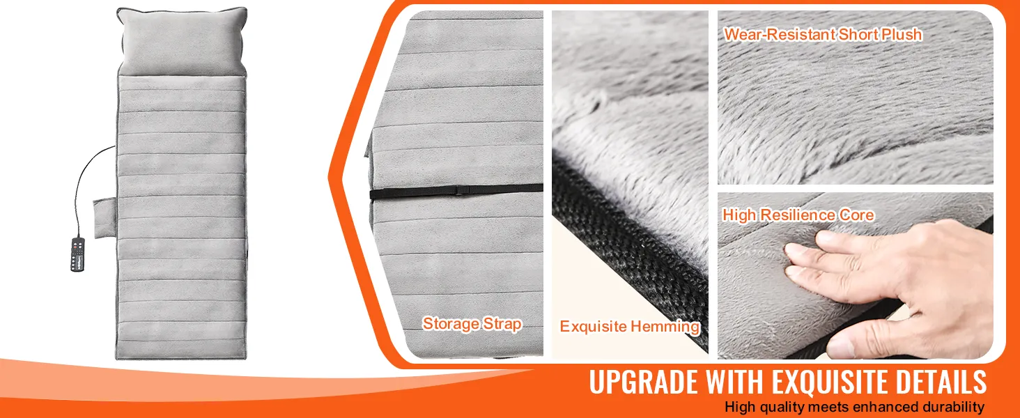 VEVOR Ganzkörper-Massagekissen mit verschleißfestem Plüsch, Aufbewahrungsgurt und hochelastischem Kern.