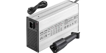 Cargador de batería para carrito de golf VEVOR con cable de alimentación y enchufe, listo para usar.