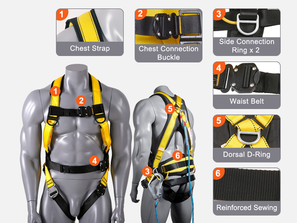 VEVOR Safety Harness, Full Body Harness, Safety Harness Fall