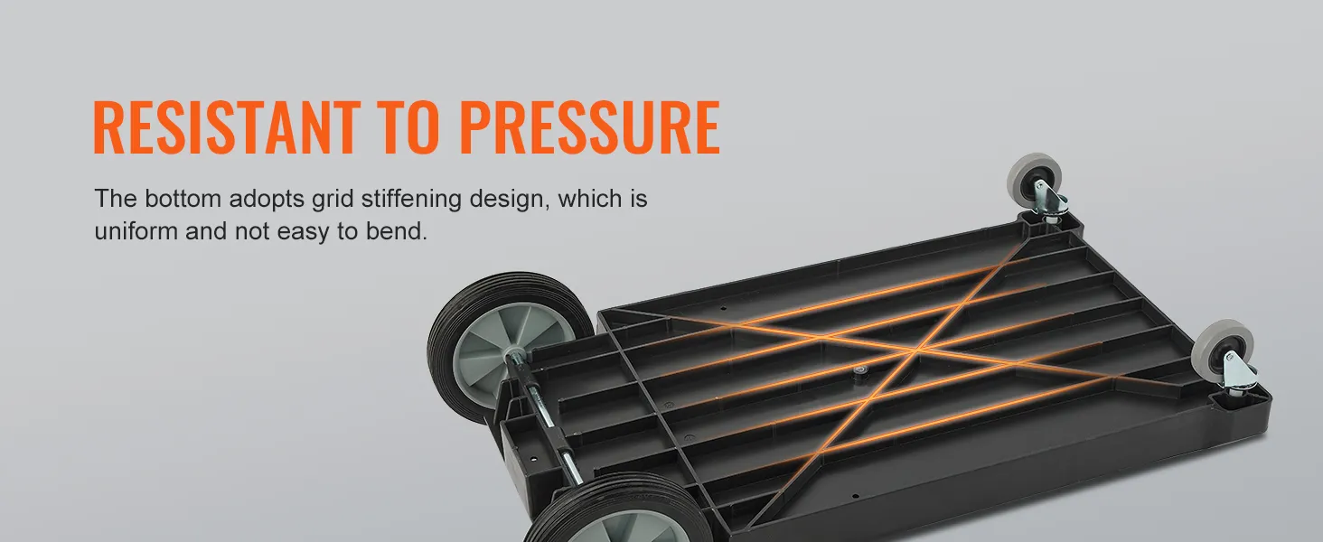 resistant to pressure, VEVOR cleaning cart features a sturdy grid stiffening design for added durability.