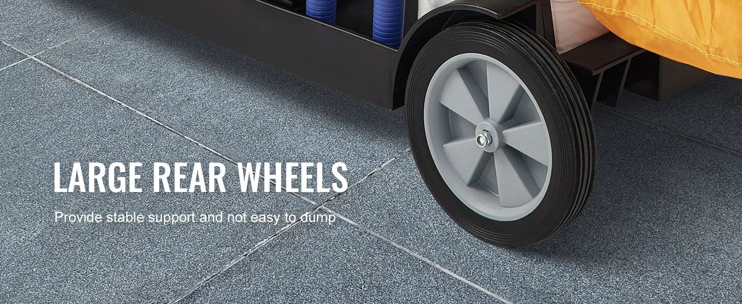 VEVOR large rear wheels for stable support and prevention of tipping.