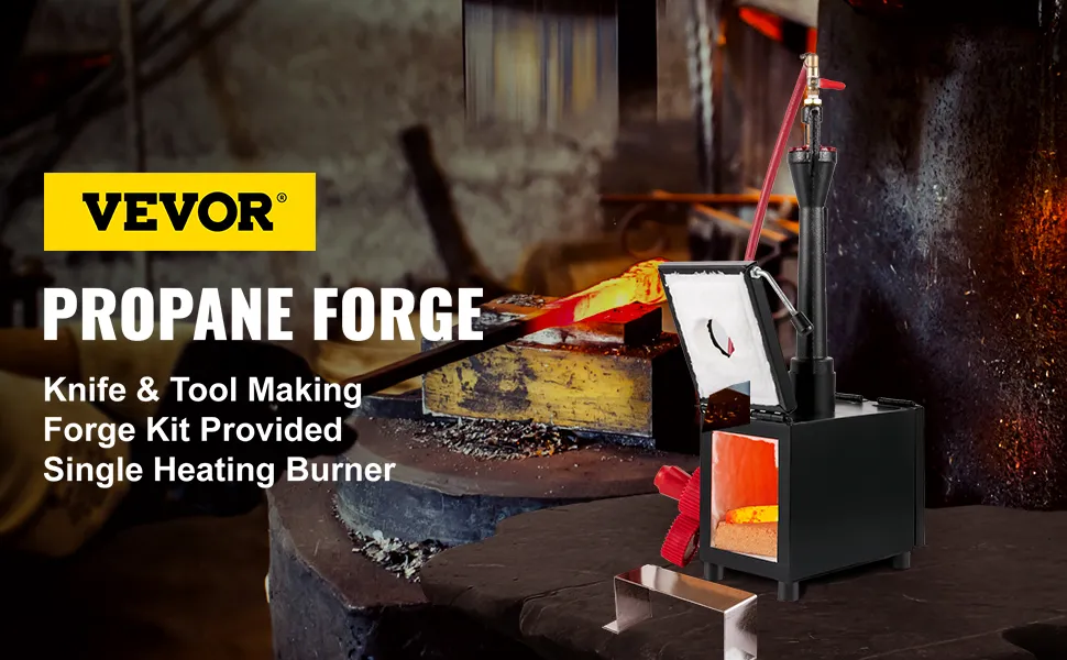 VEVOR propane knife forge for knife and tool making with single heating burner.