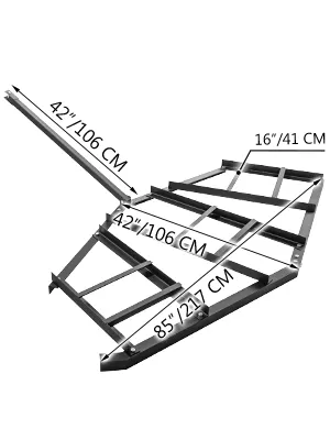 Arrastre de entrada de vehículos VEVOR con dimensiones: 85" x 42" x 16".