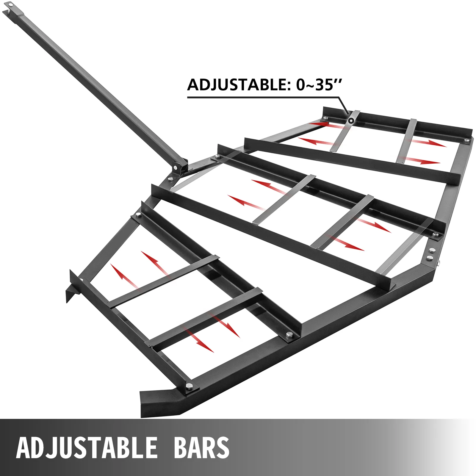 Arrastre de entrada VEVOR con barras ajustables para un rango de nivelación de 0 a 35 pulgadas.