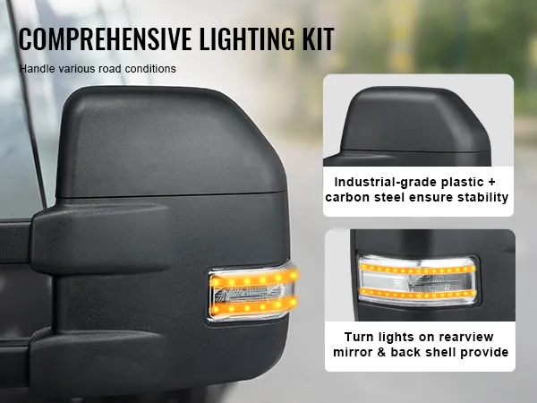 VEVOR towing mirrors ford f150 with integrated turn signals and industrial-grade construction.