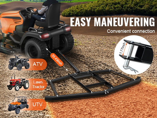 Herse Traînante VEVOR 1830 Mm - Pour Gravier, Allées, Terrains - Compatible Tracteur, VTT, UTV - 5