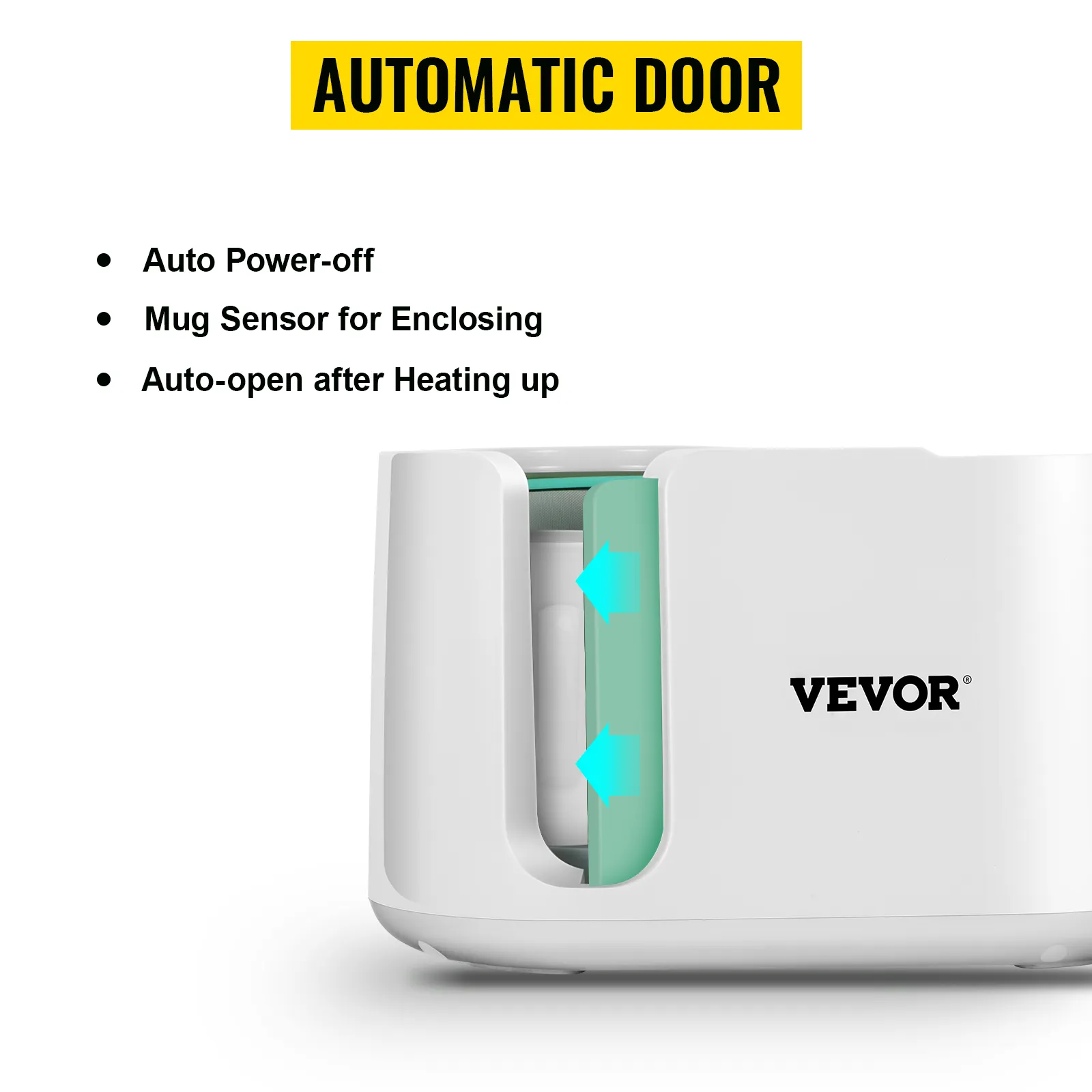 Máquina prensadora de tazas VEVOR con puerta automática, apagado automático y funciones de sensor de taza.