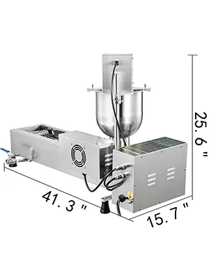 Máquina para hacer donuts VEVOR con dimensiones de 41,3" x 15,7" x 25,6"