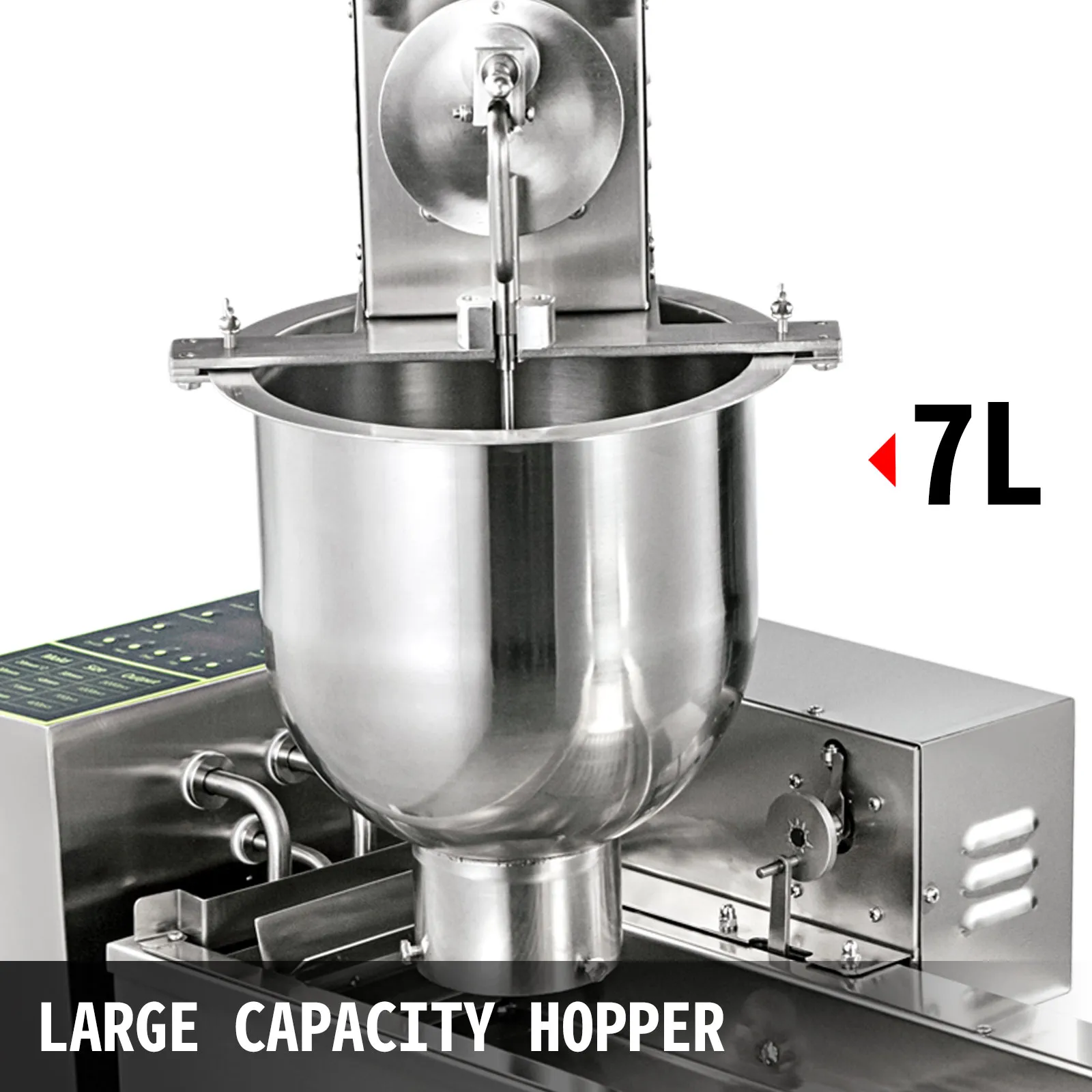 Máquina para hacer donuts VEVOR con tolva de gran capacidad de 7l en acero inoxidable.