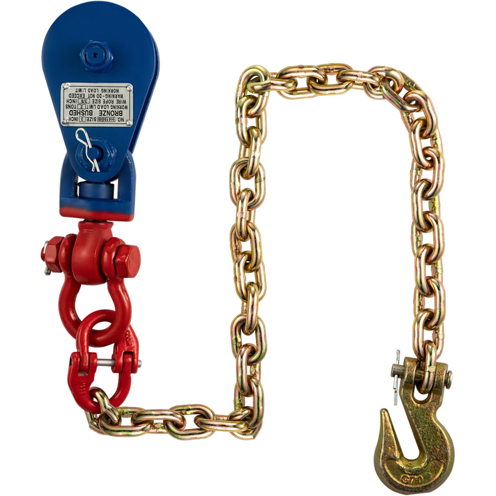 VEVOR 2ton snatch block with steel chain and hook