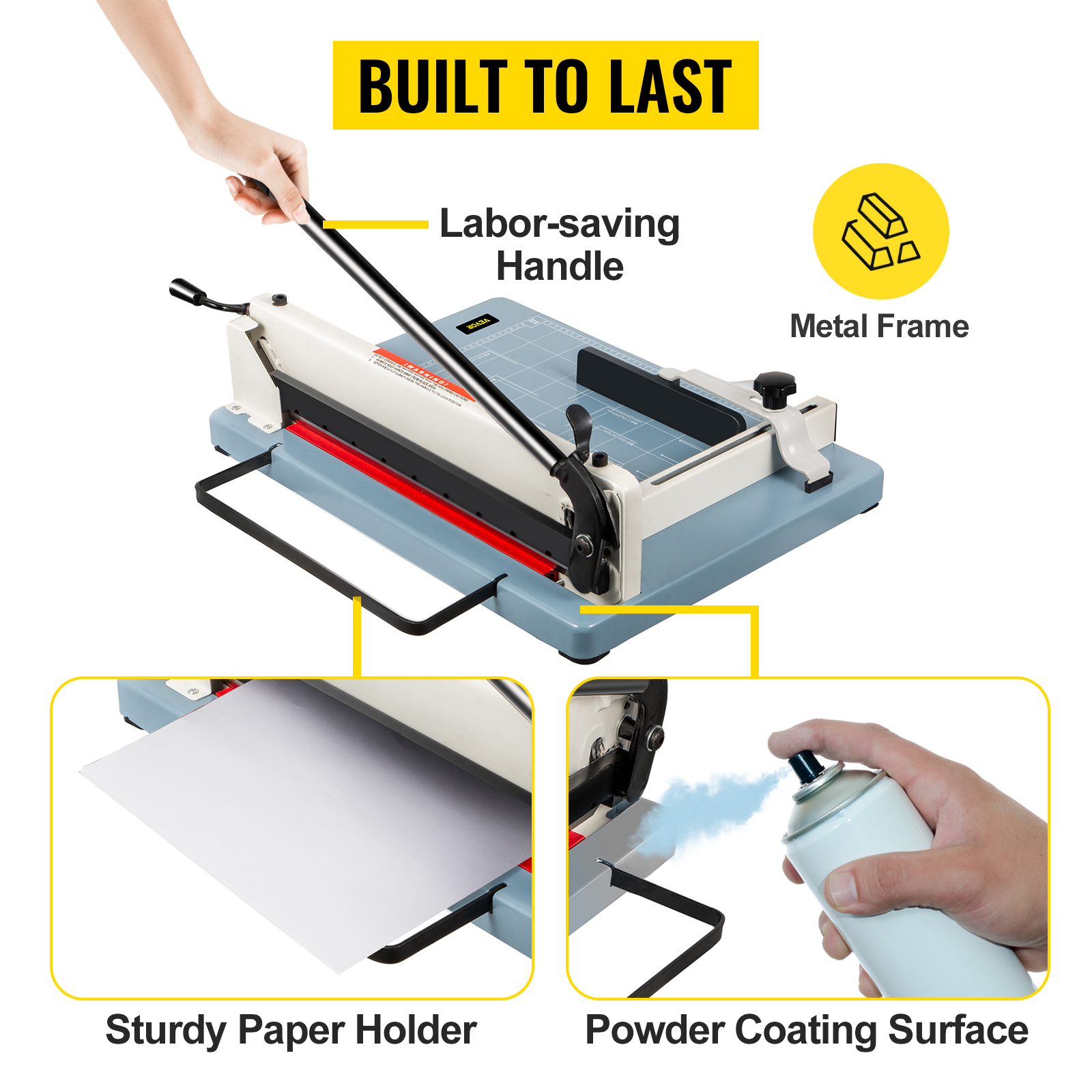Massicot Guillotine Manuel A4 - Capacité 8 Feuilles, Lame Acier, Guide Précis, Sécurité - Pour Bureau, école, Scrapbooking - 2