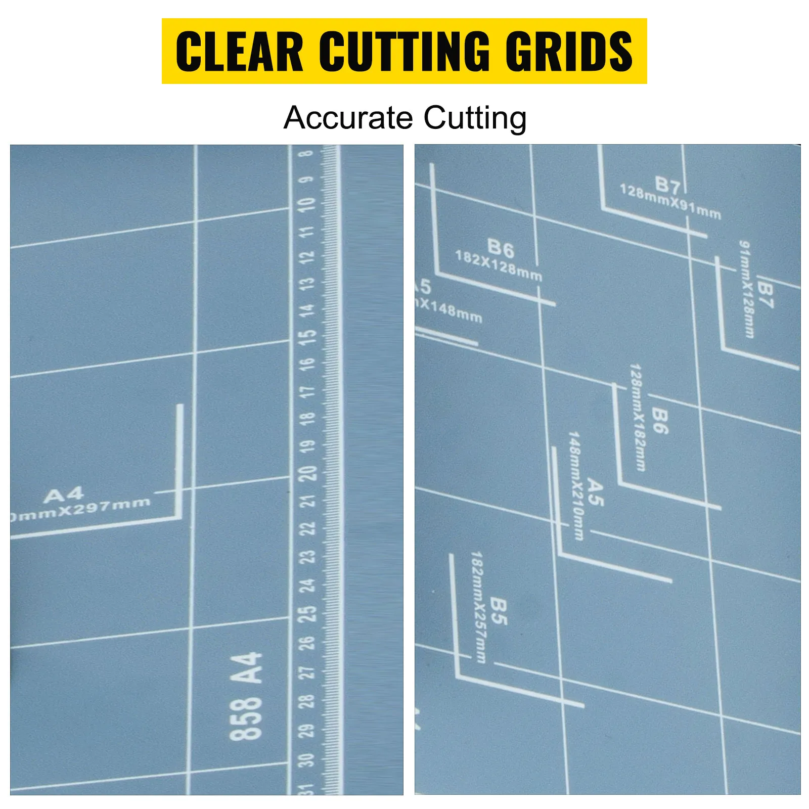 clear cutting grids on VEVOR industrial paper cutter for accurate, precise cutting.