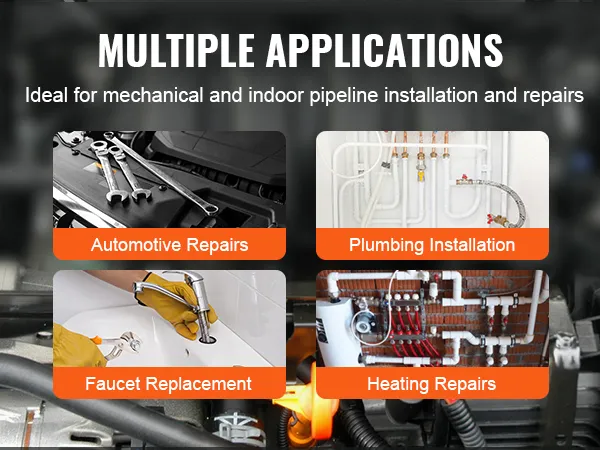 hand using VEVOR groove joint pliers for mechanical and indoor pipeline installation and repairs.